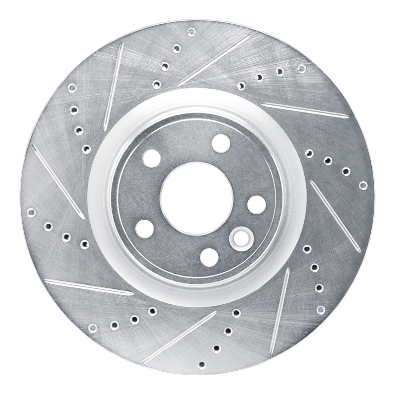 Jaguar F-Pace Brake Rotor (1) - Front Left - R1 Concepts - Drilled & Slotted - Silver - 2020